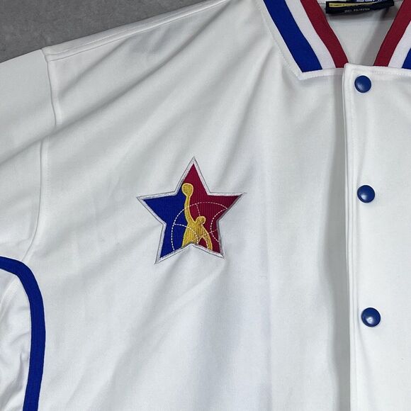 Vintage Buda Bean Sports Jersey Size Large White East Player 90's HIP HOP - Picture 5 of 13